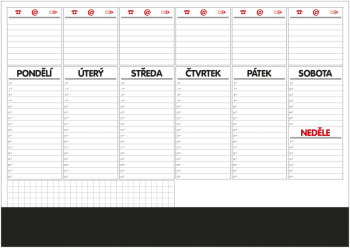 Stolní plánovač A2- týd. mapa s lištou -50 l