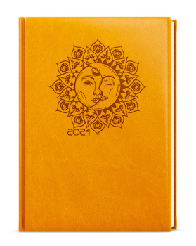 Denní diář - Adam - Vivella s ražbou - B6 - okrová - Slunce