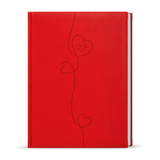 Denní diář - Adam - Vivella s ražbou - B6 - červená - Srdce