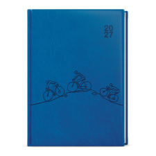 Denní diář - David - Vivella s ražbou - A5 - jasně modrá - Kolo