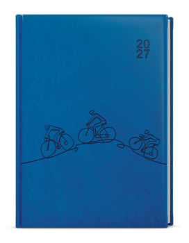 Denní diář - David - Vivella s ražbou - A5 - jasně modrá - Kolo
