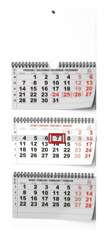 Nástěnný kalendář - Tříměsíční - skládaný (s mezinárodními svátky)