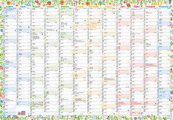 Nástěnný roční kalendář B1 - květiny