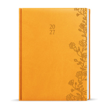 Týdenní diář - Prokop - Vivella s ražbou - B6 - okrová - Květy