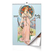 Nástěnný poznámkový kalendář A3 - Alfons Mucha 2027